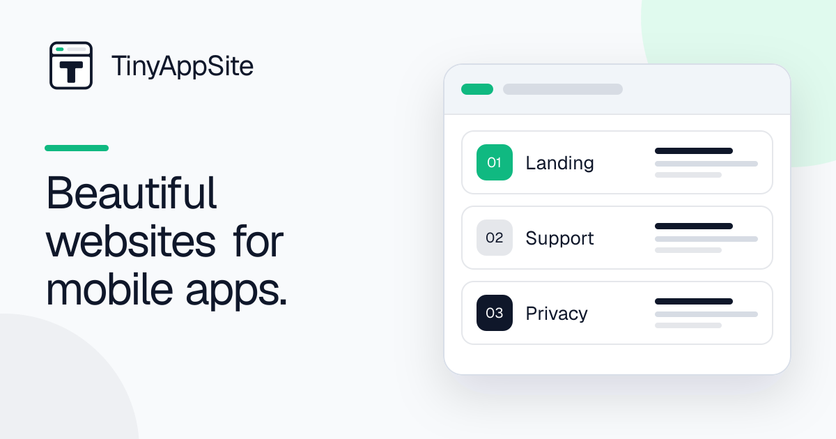 I got tired of building support and privacy pages for every app I publish, so I’m building TinyApp logo
